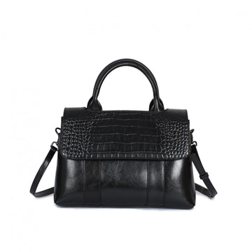 Women's Crossbody Shoulder Bag - Crocodile Pattern Sandwich Zipper Bag-Shoulder Bag-Black-Free Shipping Leatheretro