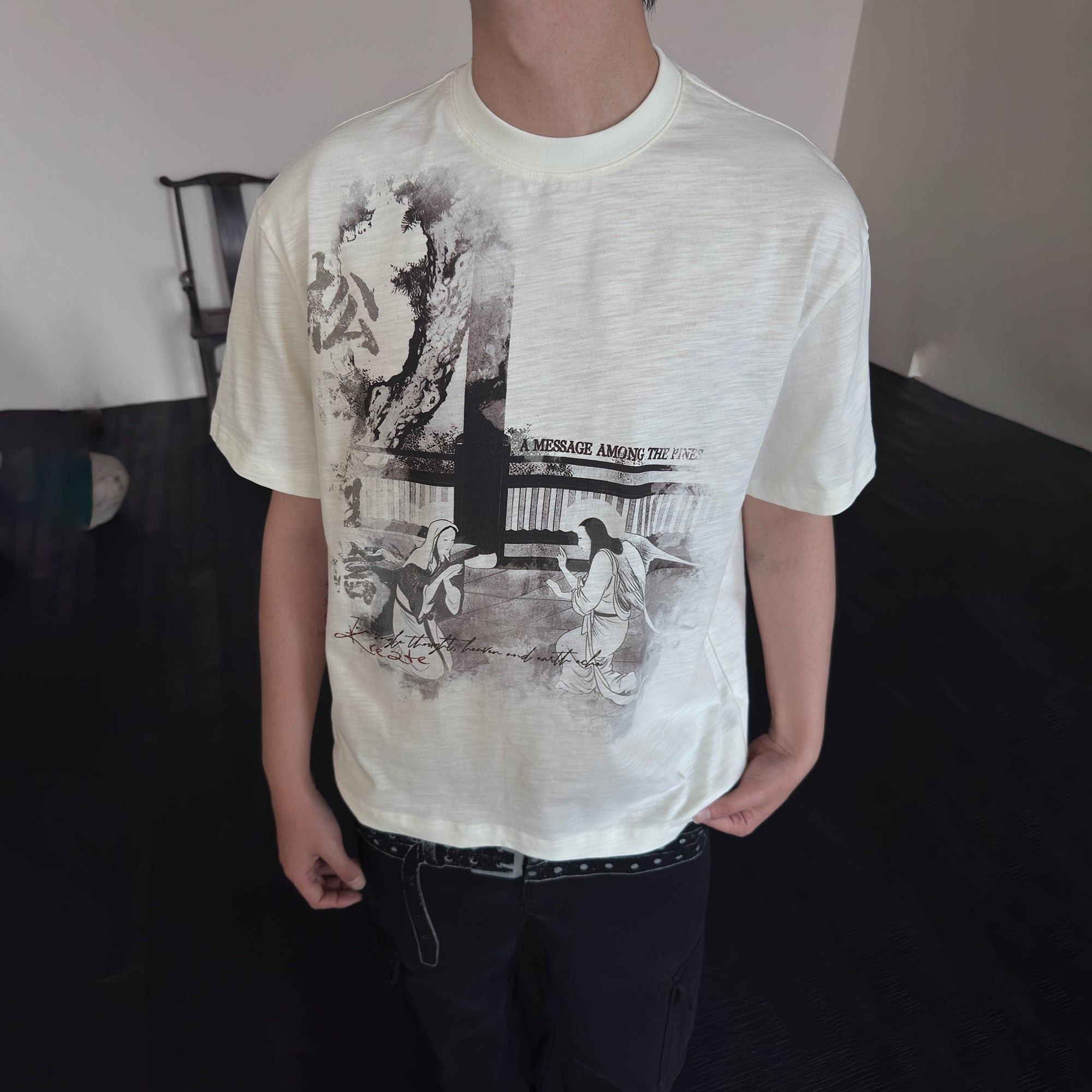 KREATE Bamboo Texture Graphic Tee-T Shirt-S-Free Shipping Leatheretro