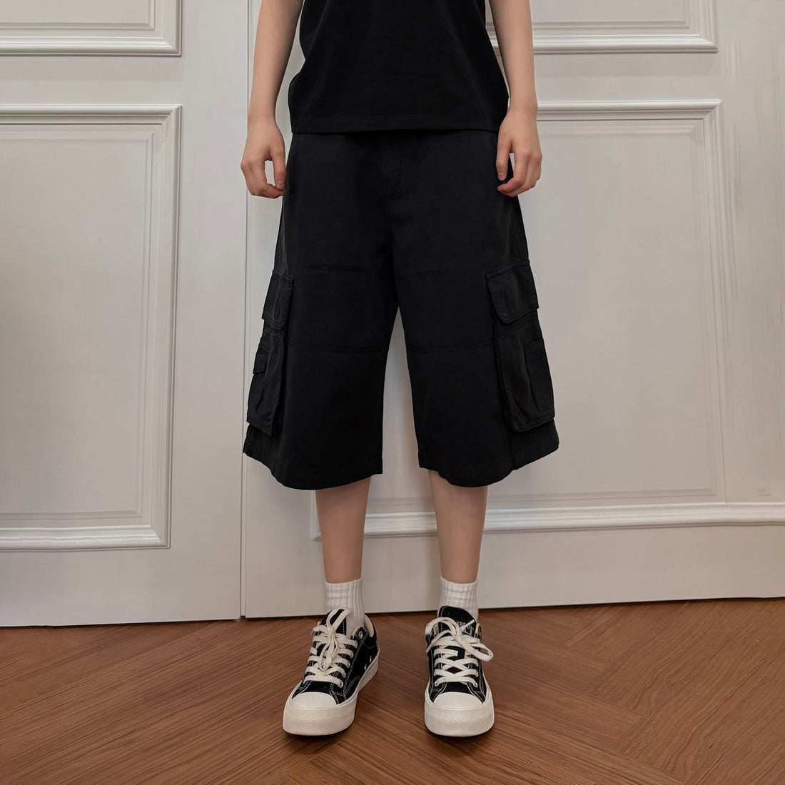 KREATE Washed Multi-Pocket Cargo Shorts-Shorts-S (Preorder)-Blue-Free Shipping Leatheretro