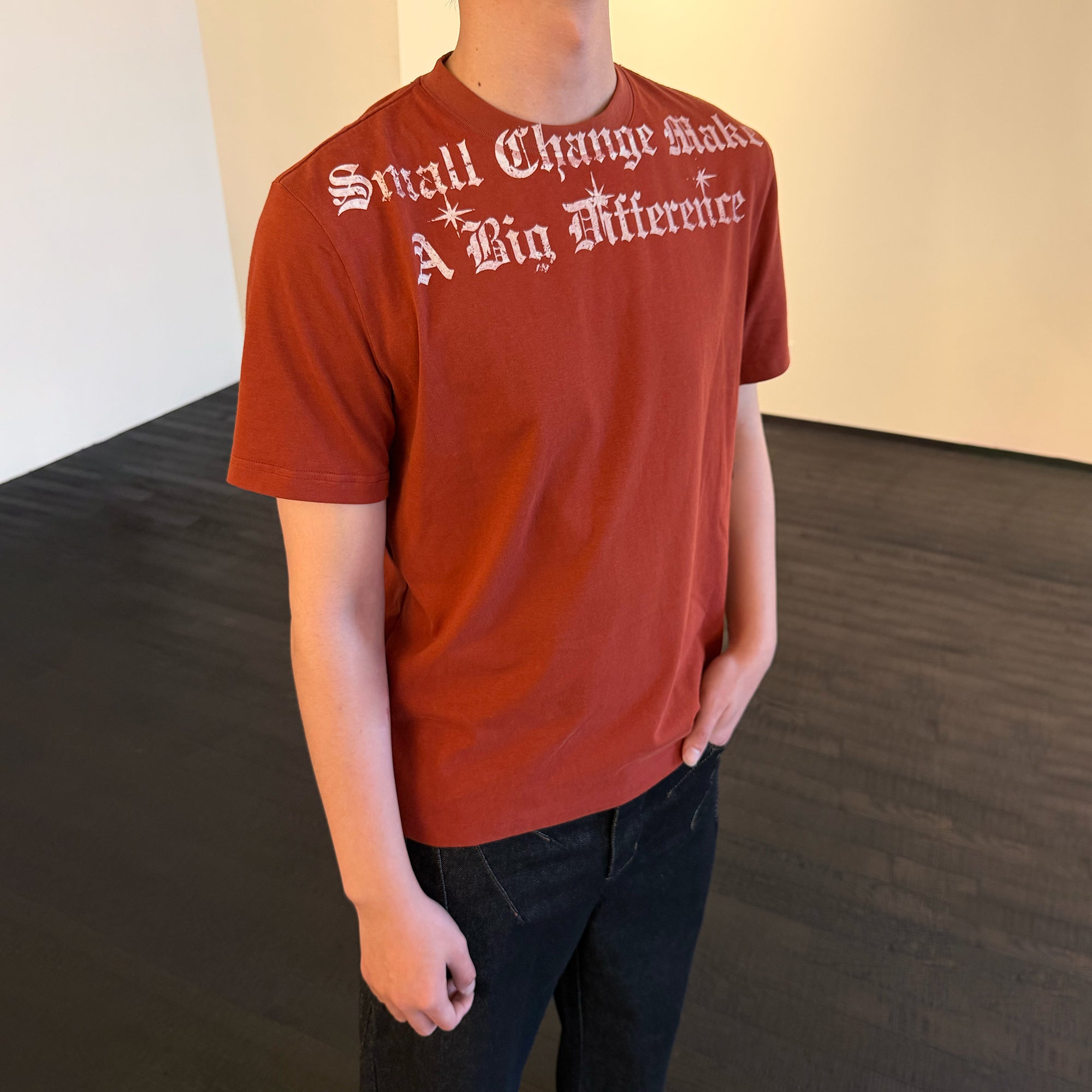 KREATE Fade-Wash Slogan Tee-T Shirt-S (Preorder)-Red-Free Shipping Leatheretro