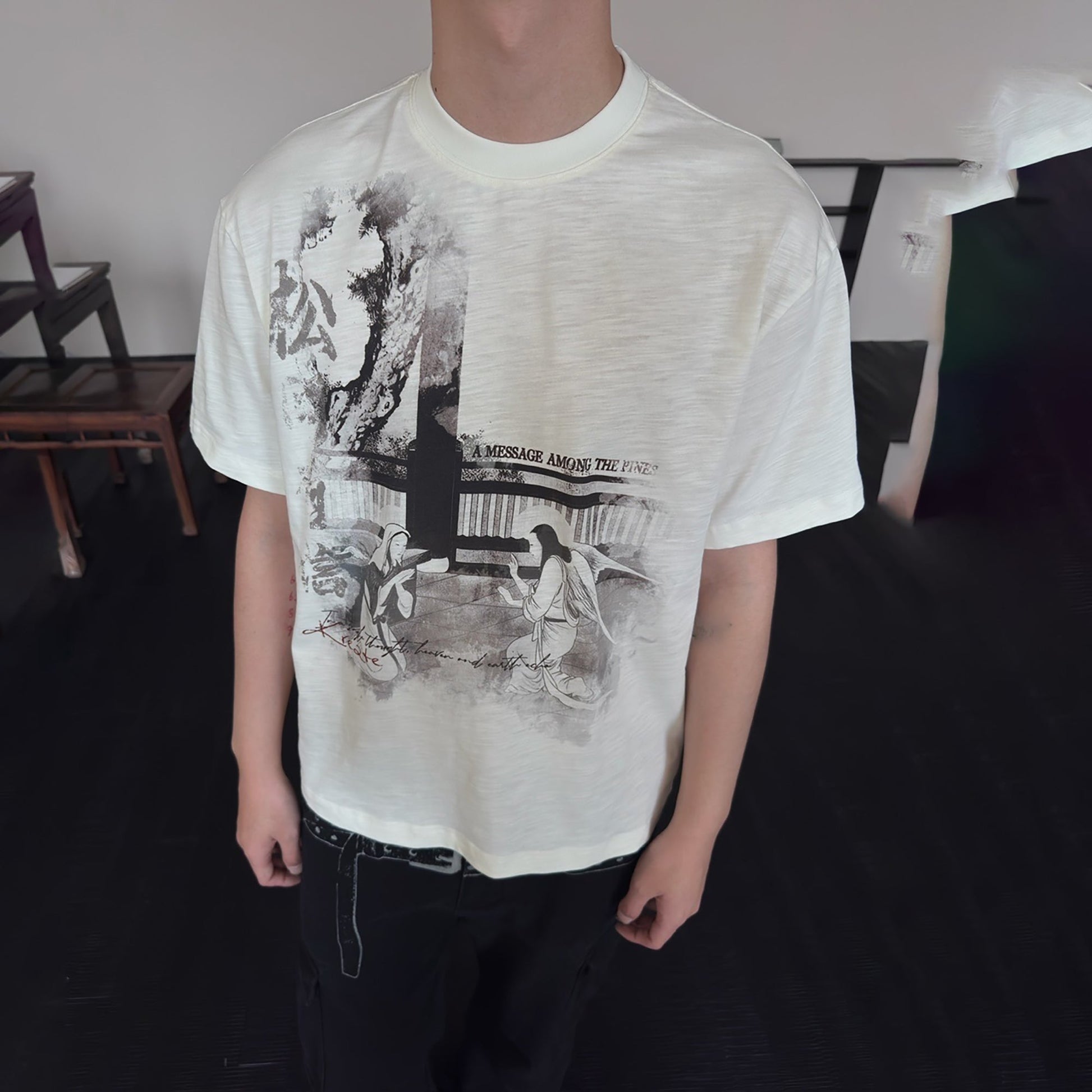KREATE Bamboo Texture Graphic Tee-T Shirt-S-Free Shipping Leatheretro
