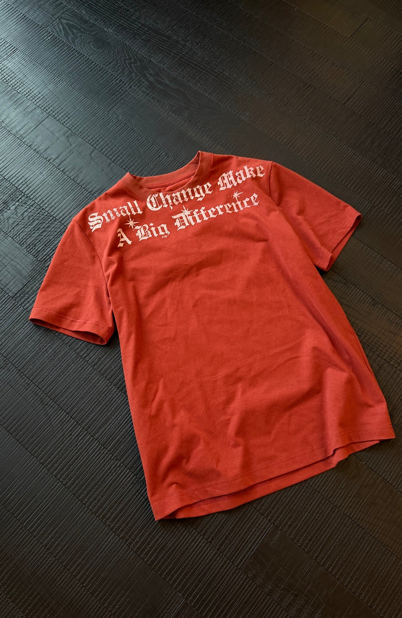 KREATE Fade-Wash Slogan Tee-T Shirt-S (Preorder)-Red-Free Shipping Leatheretro