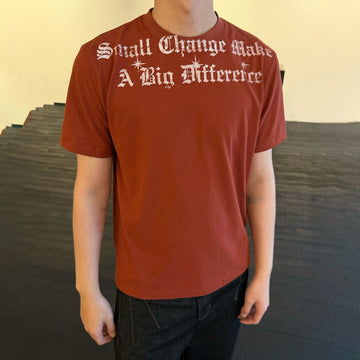 KREATE Fade-Wash Slogan Tee-T Shirt-S (Preorder)-Red-Free Shipping Leatheretro
