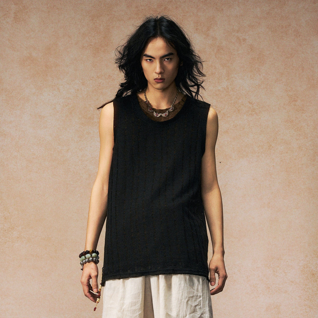 GONGHE REPUB Patchwork Hollow Out Knit Vest-Vest-S-White-Free Shipping Leatheretro