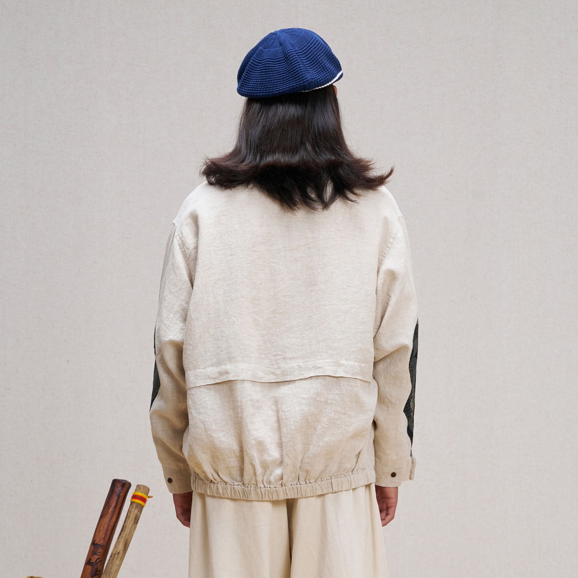 UNLIMITED MOTE Patched Elbow Multi-Pocket Linen Jacket-Jacket-S-White-Free Shipping Leatheretro