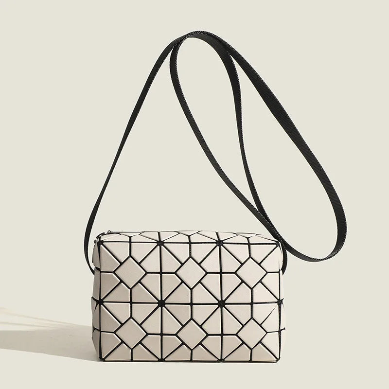 Women Geometry Design Shoulder Handbag - Geometric Luxury Crossbody Bag-Milk Tea-Free Shipping Leatheretro