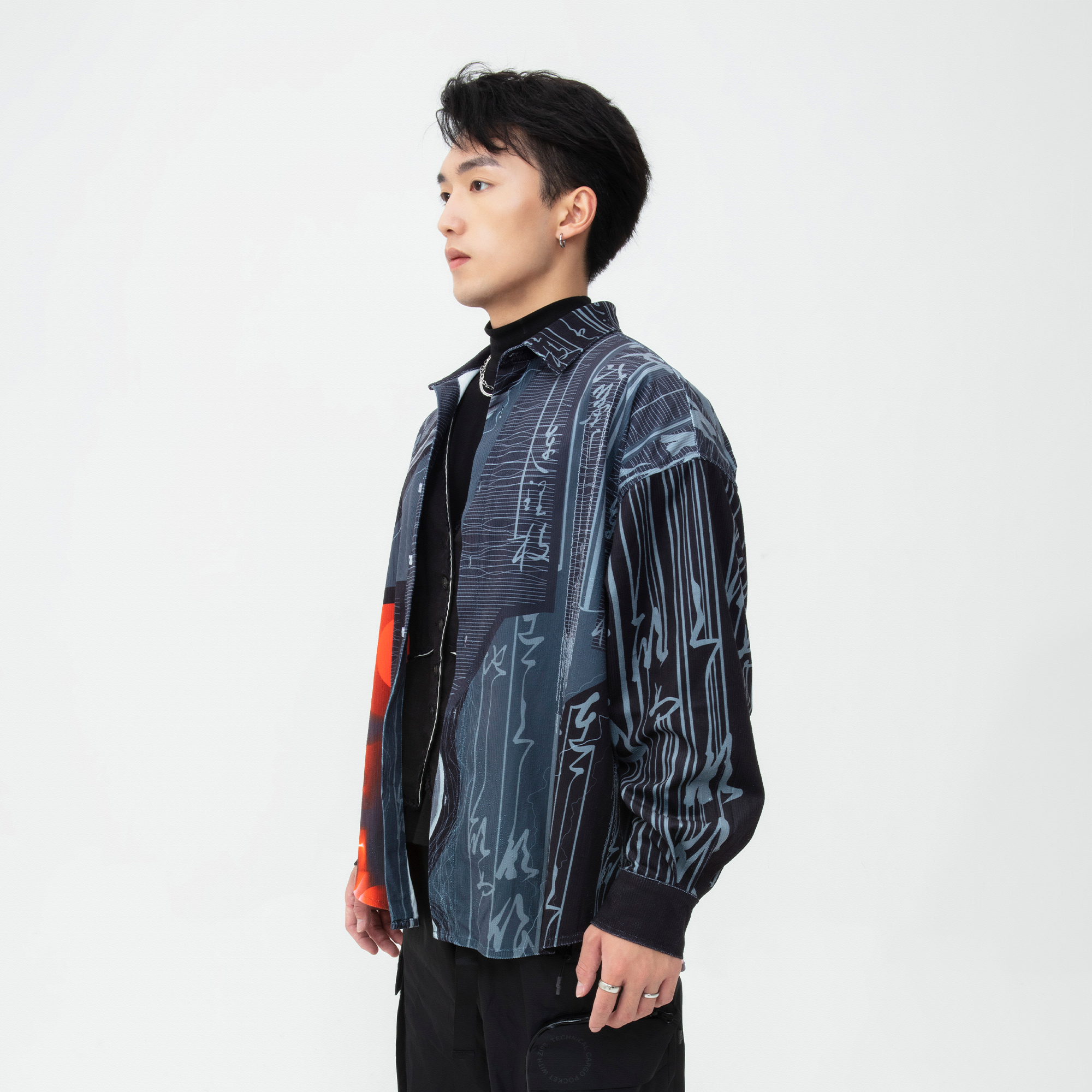 MASH UP ASIA Tang Calligraphy Graphic Oversized Shirt-Shirt-M-Free Shipping Leatheretro