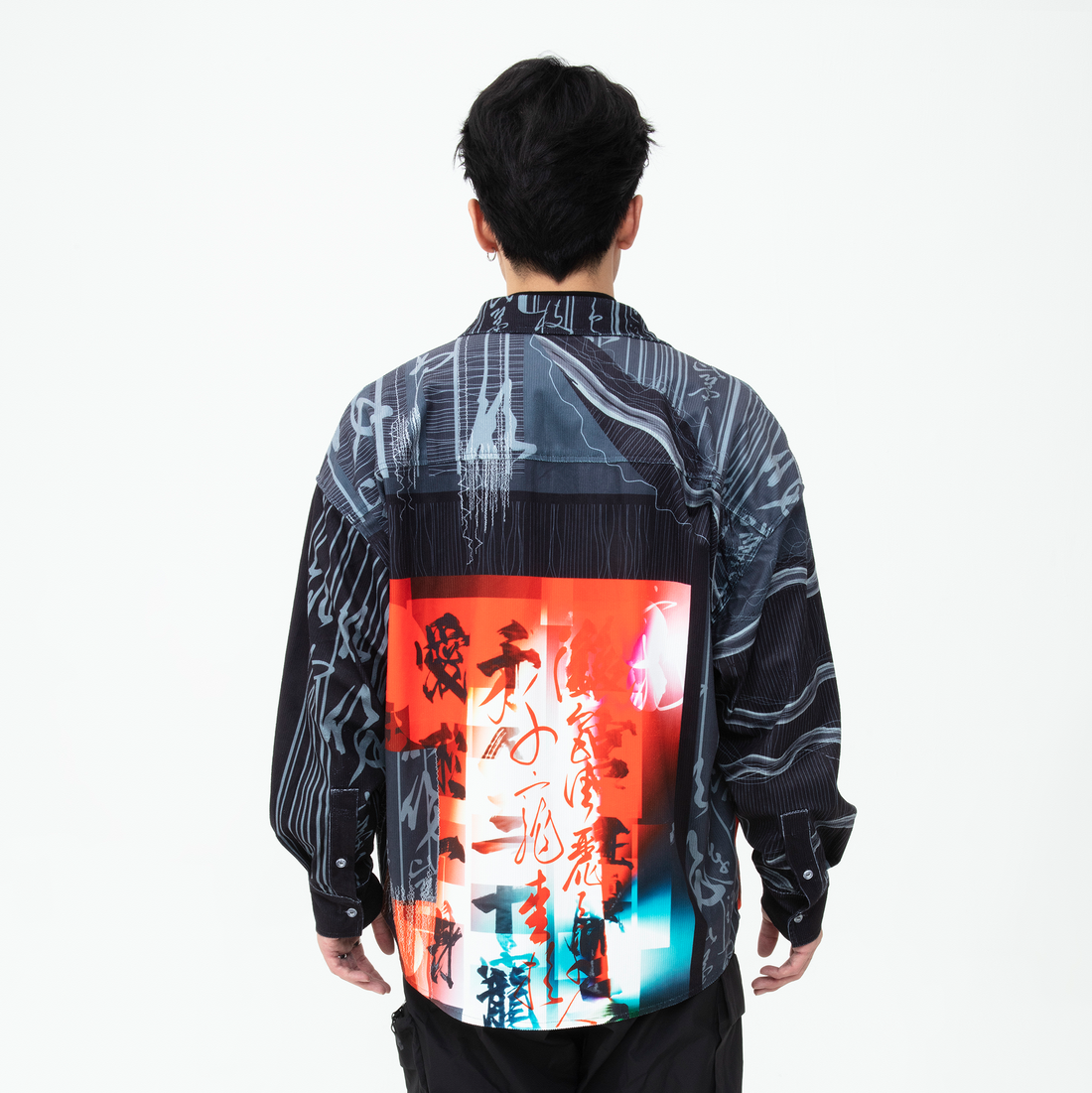 MASH UP ASIA Tang Calligraphy Graphic Oversized Shirt-Shirt-M-Free Shipping Leatheretro