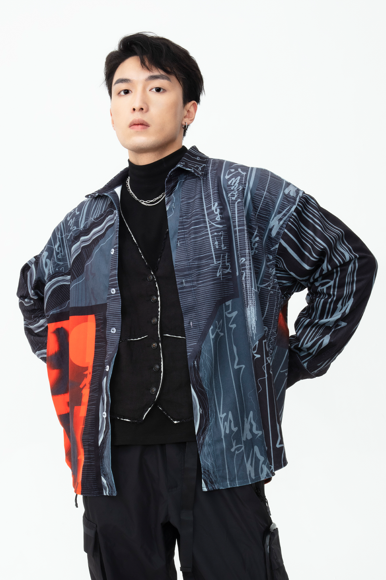 MASH UP ASIA Tang Calligraphy Graphic Oversized Shirt-Shirt-M-Free Shipping Leatheretro