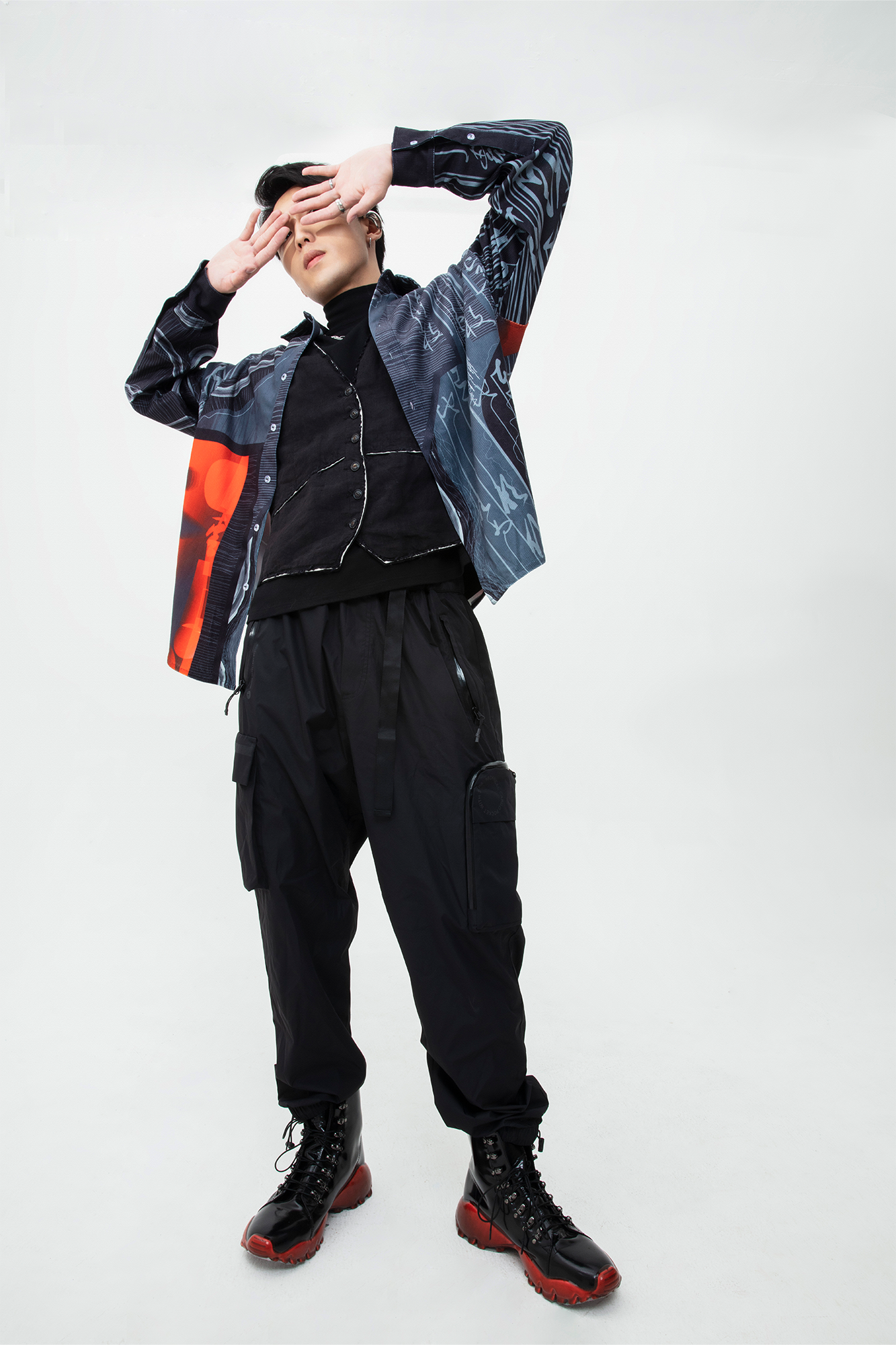 MASH UP ASIA Tang Calligraphy Graphic Oversized Shirt-Shirt-M-Free Shipping Leatheretro