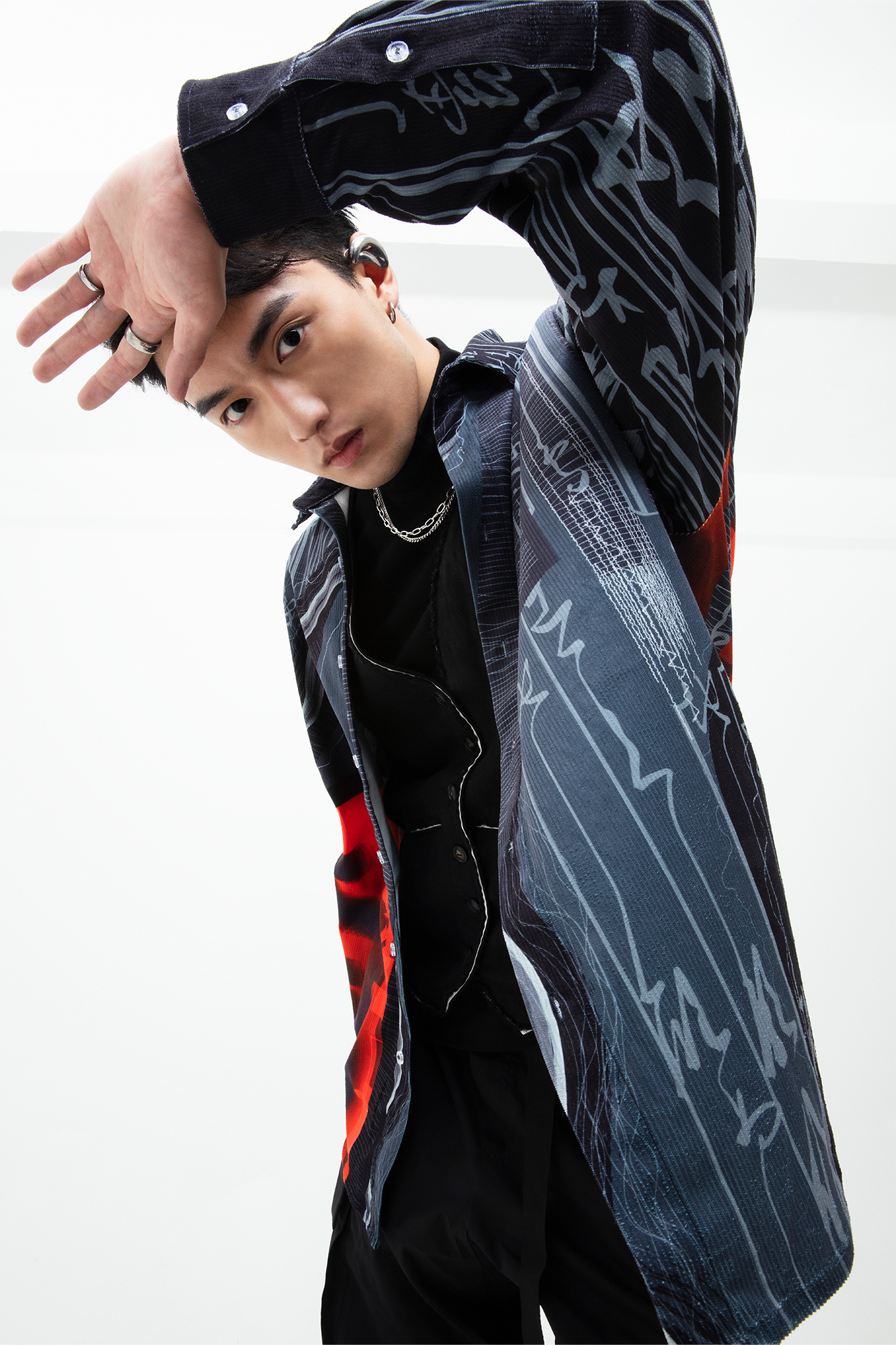 MASH UP ASIA Tang Calligraphy Graphic Oversized Shirt-Shirt-M-Free Shipping Leatheretro