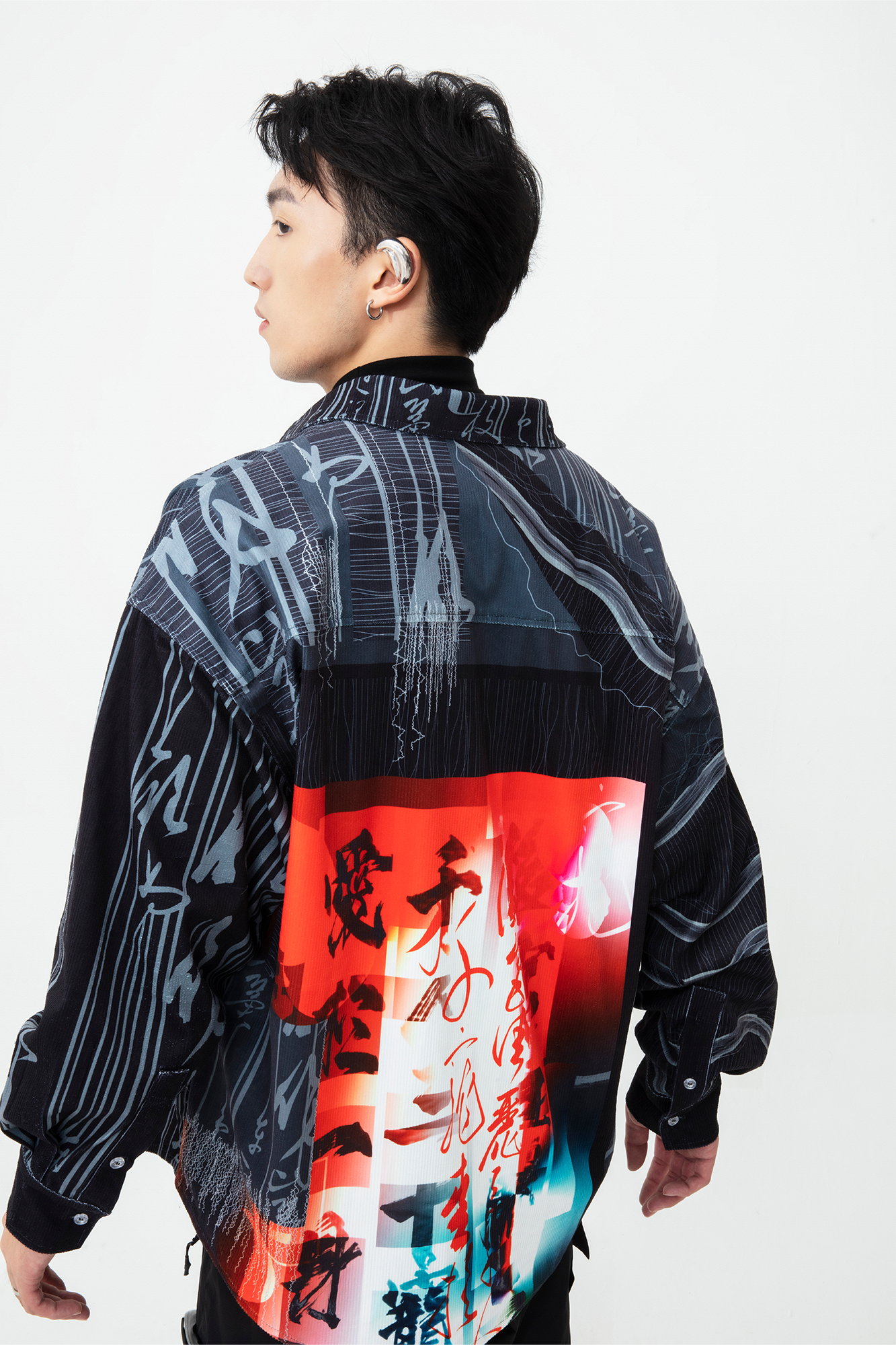 MASH UP ASIA Tang Calligraphy Graphic Oversized Shirt-Shirt-M-Free Shipping Leatheretro