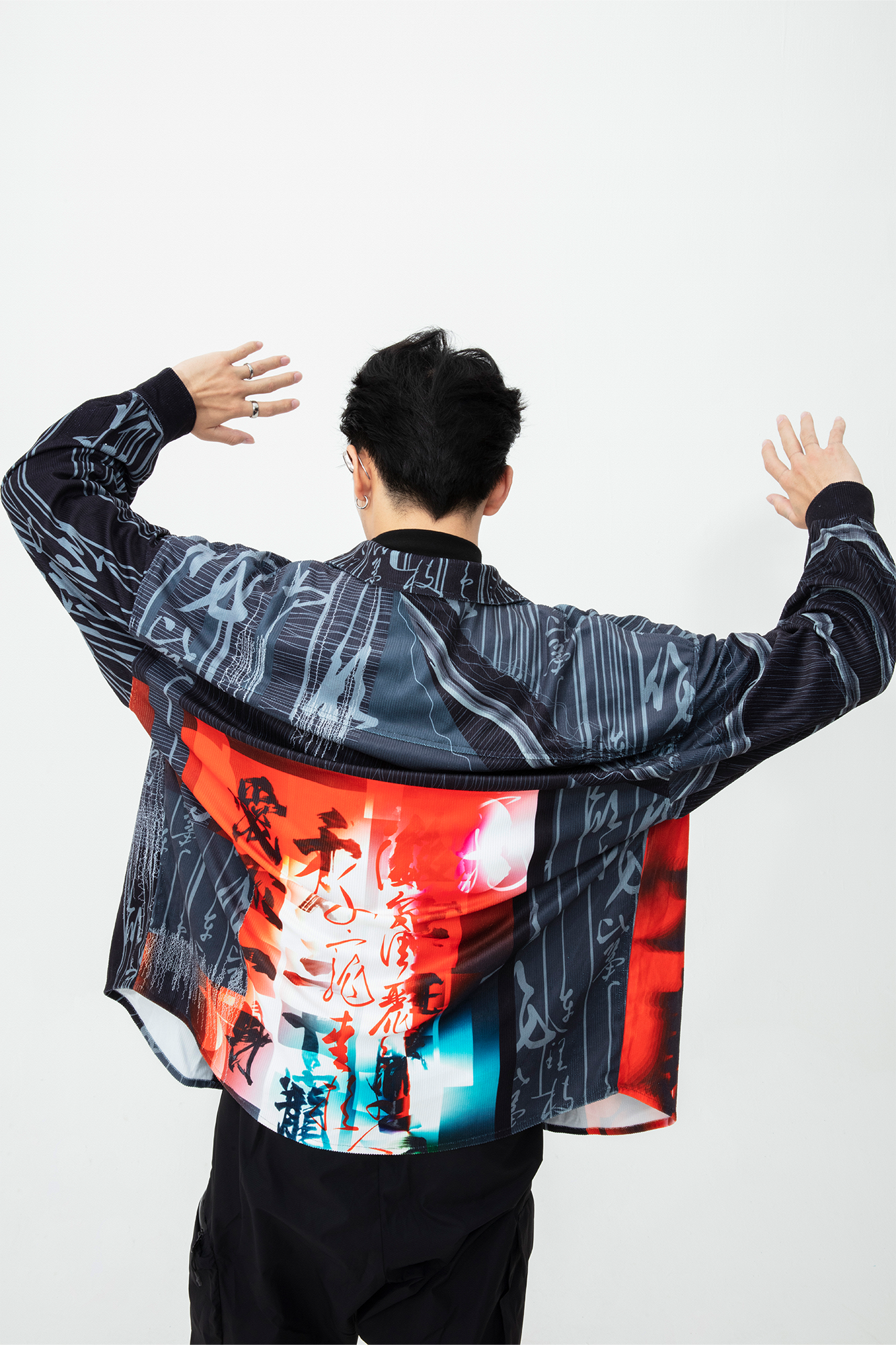 MASH UP ASIA Tang Calligraphy Graphic Oversized Shirt-Shirt-M-Free Shipping Leatheretro