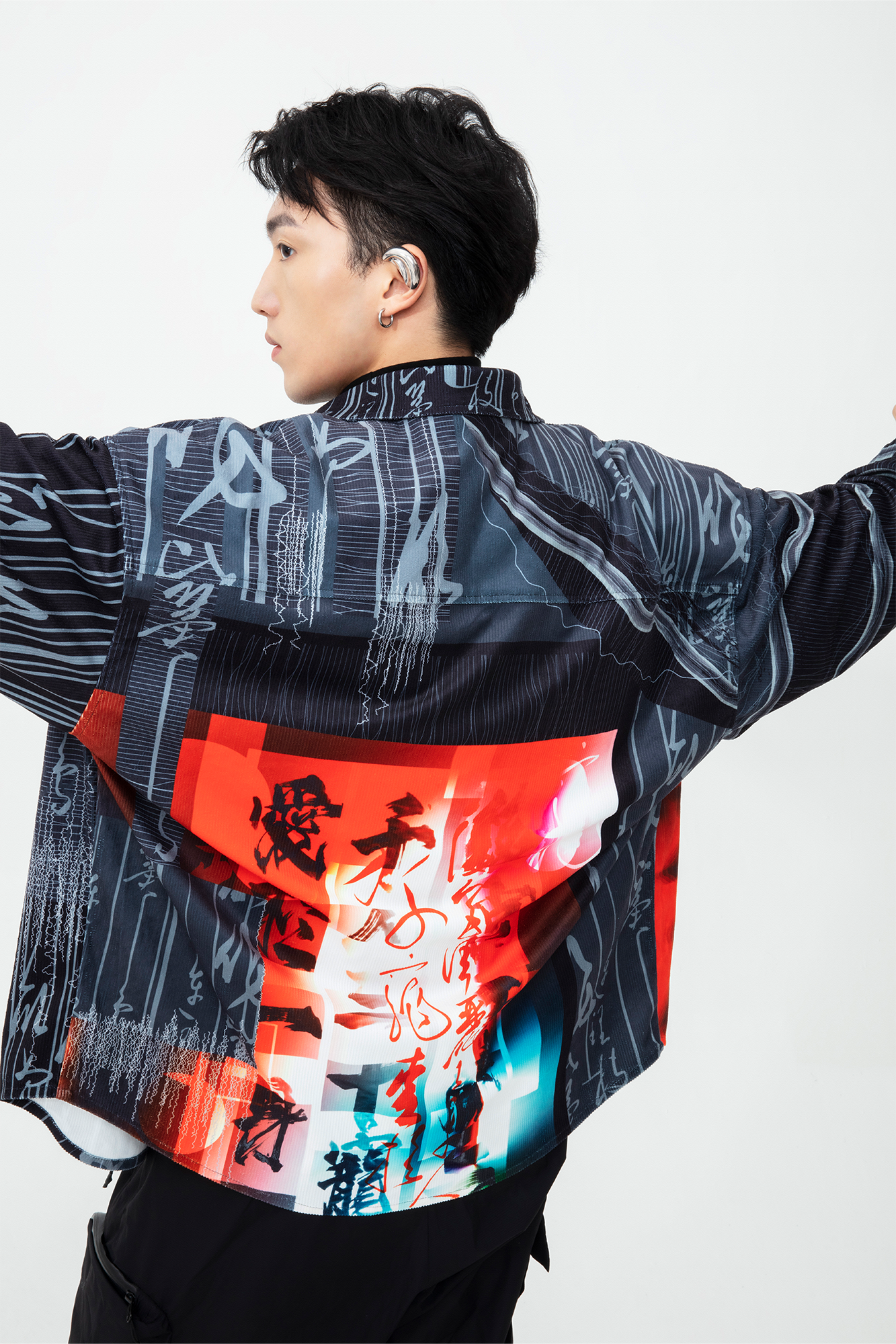 MASH UP ASIA Tang Calligraphy Graphic Oversized Shirt-Shirt-M-Free Shipping Leatheretro