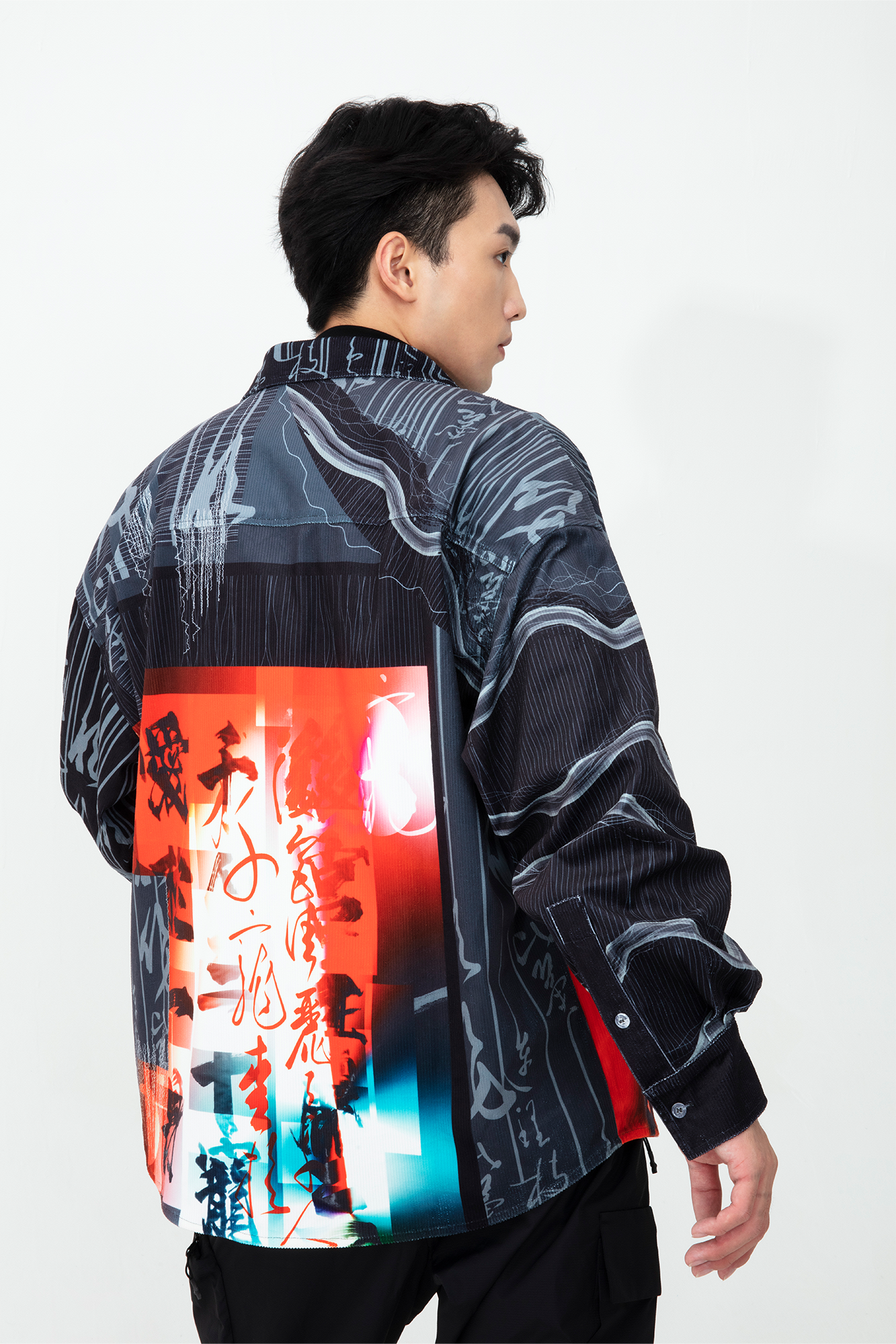 MASH UP ASIA Tang Calligraphy Graphic Oversized Shirt-Shirt-M-Free Shipping Leatheretro