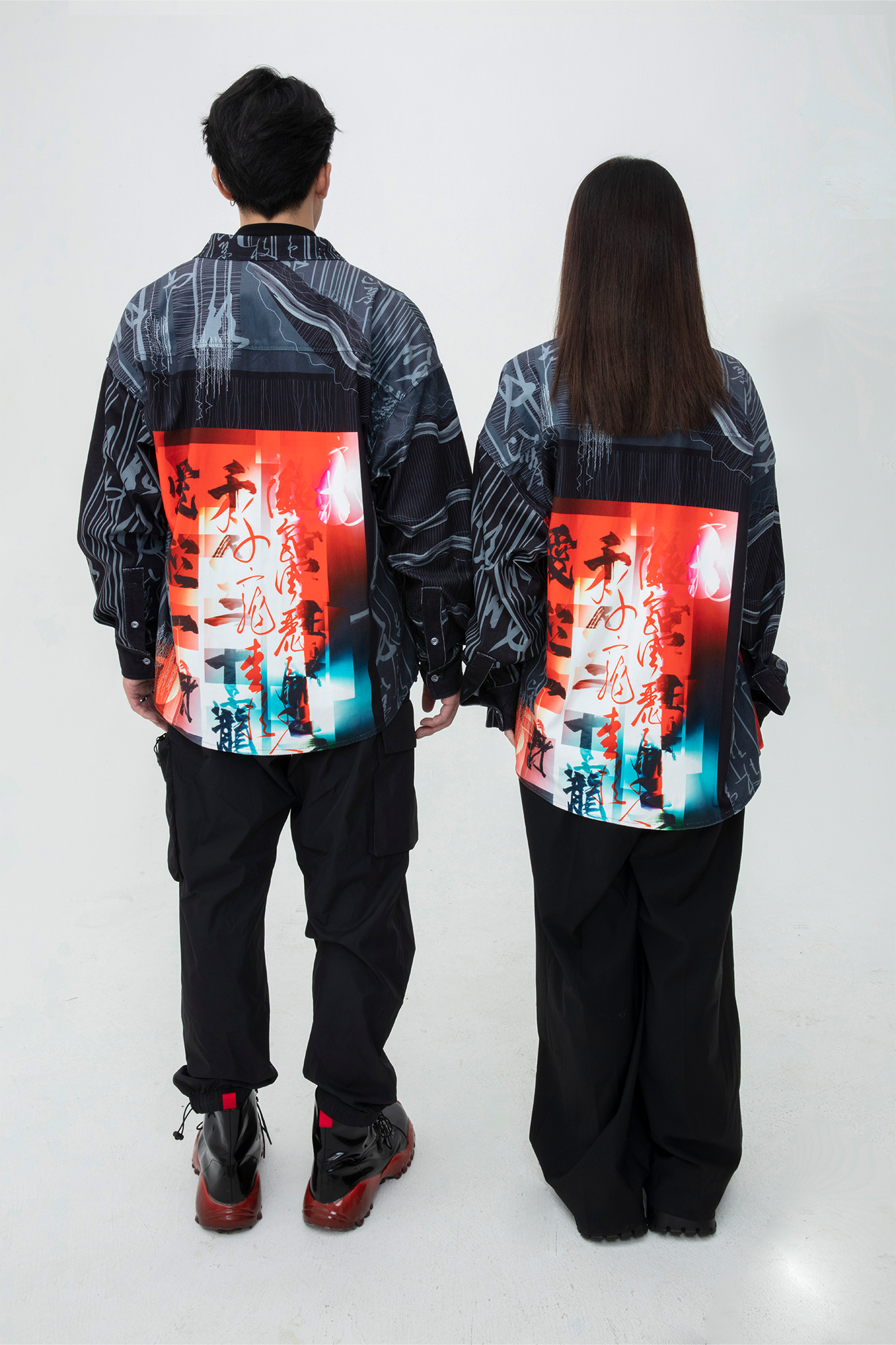 MASH UP ASIA Tang Calligraphy Graphic Oversized Shirt-Shirt-M-Free Shipping Leatheretro
