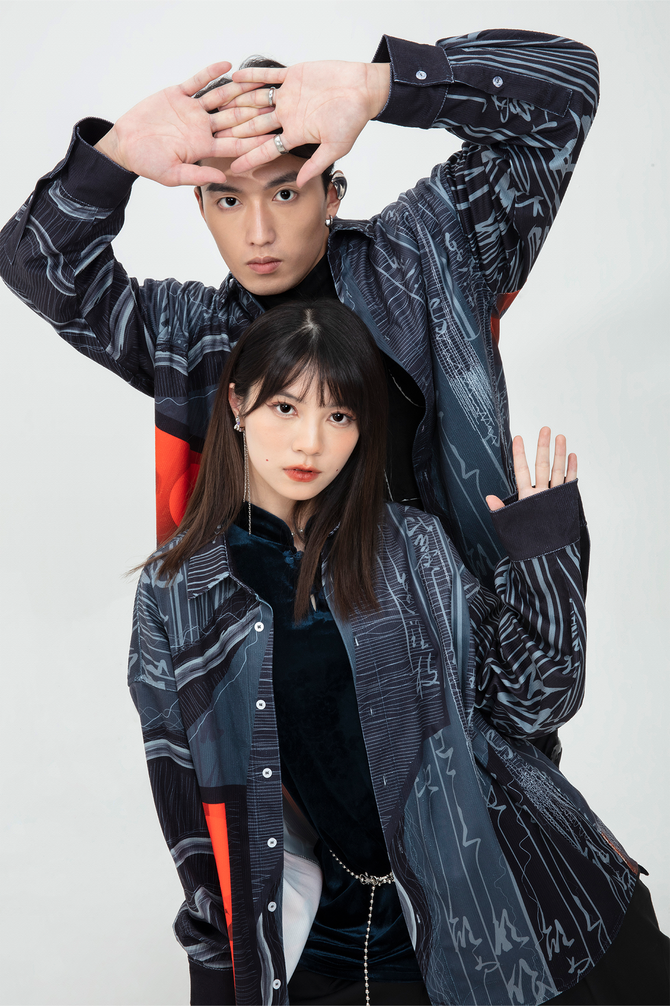 MASH UP ASIA Tang Calligraphy Graphic Oversized Shirt-Shirt-M-Free Shipping Leatheretro