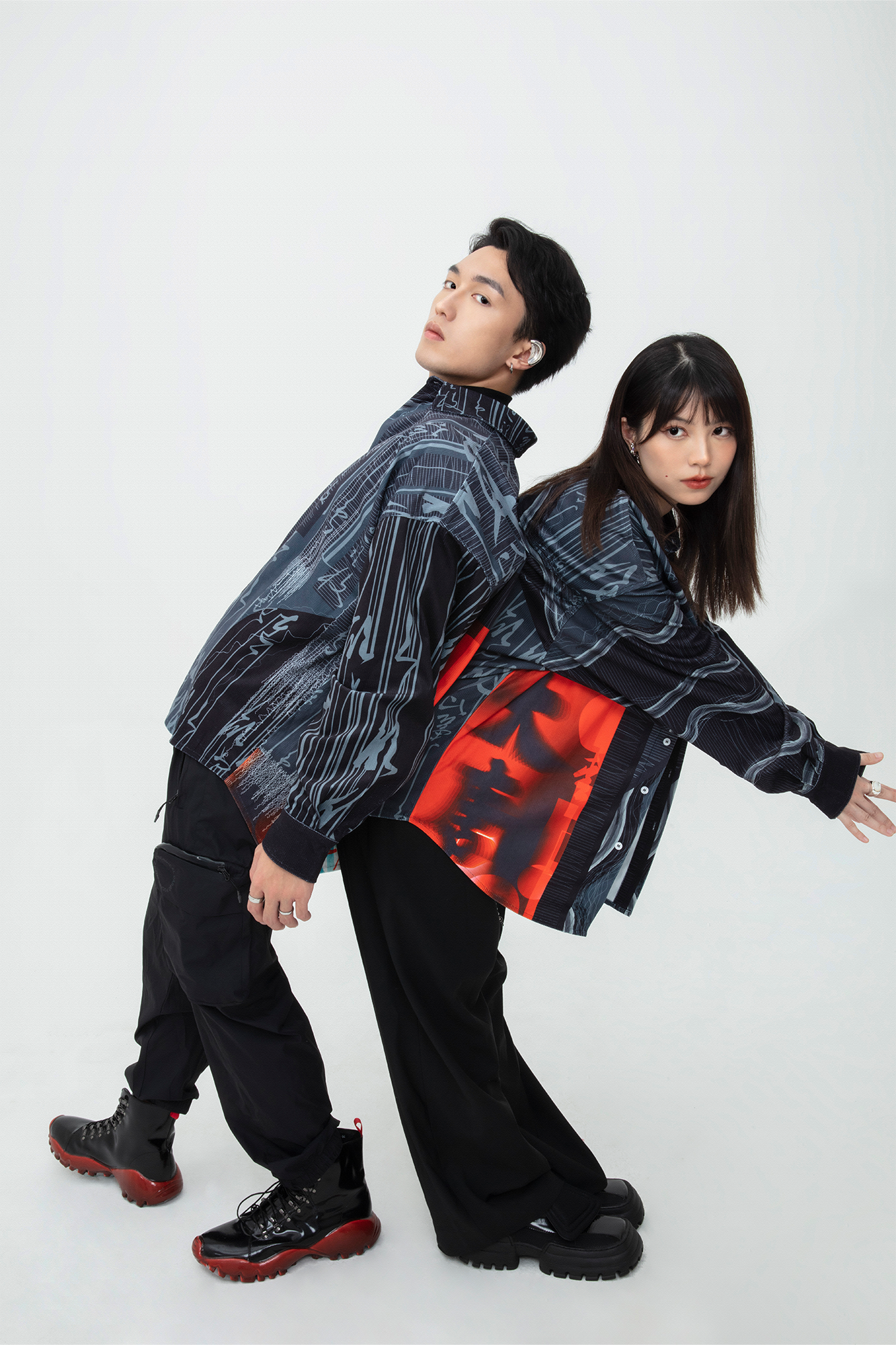 MASH UP ASIA Tang Calligraphy Graphic Oversized Shirt-Shirt-M-Free Shipping Leatheretro