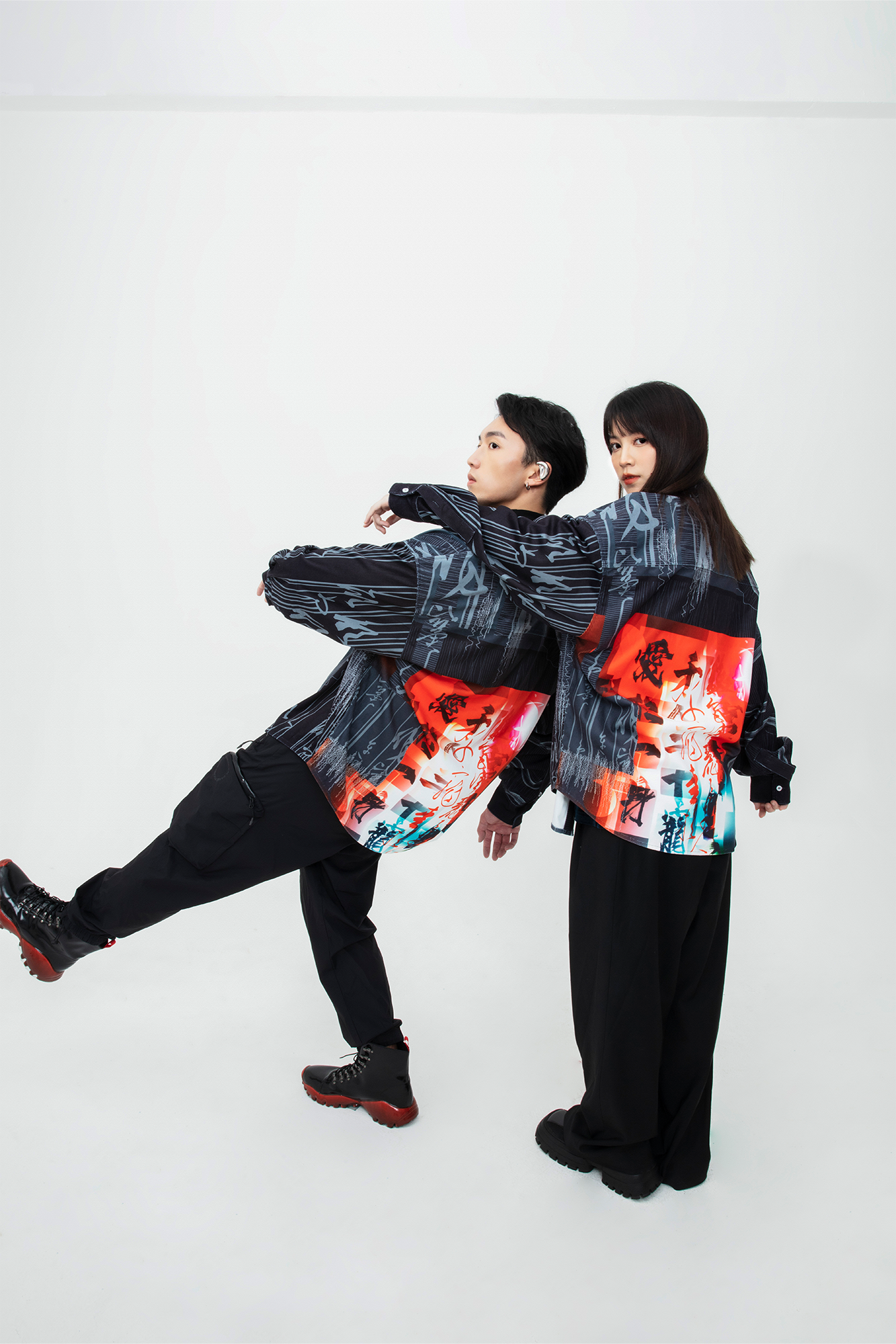 MASH UP ASIA Tang Calligraphy Graphic Oversized Shirt-Shirt-M-Free Shipping Leatheretro