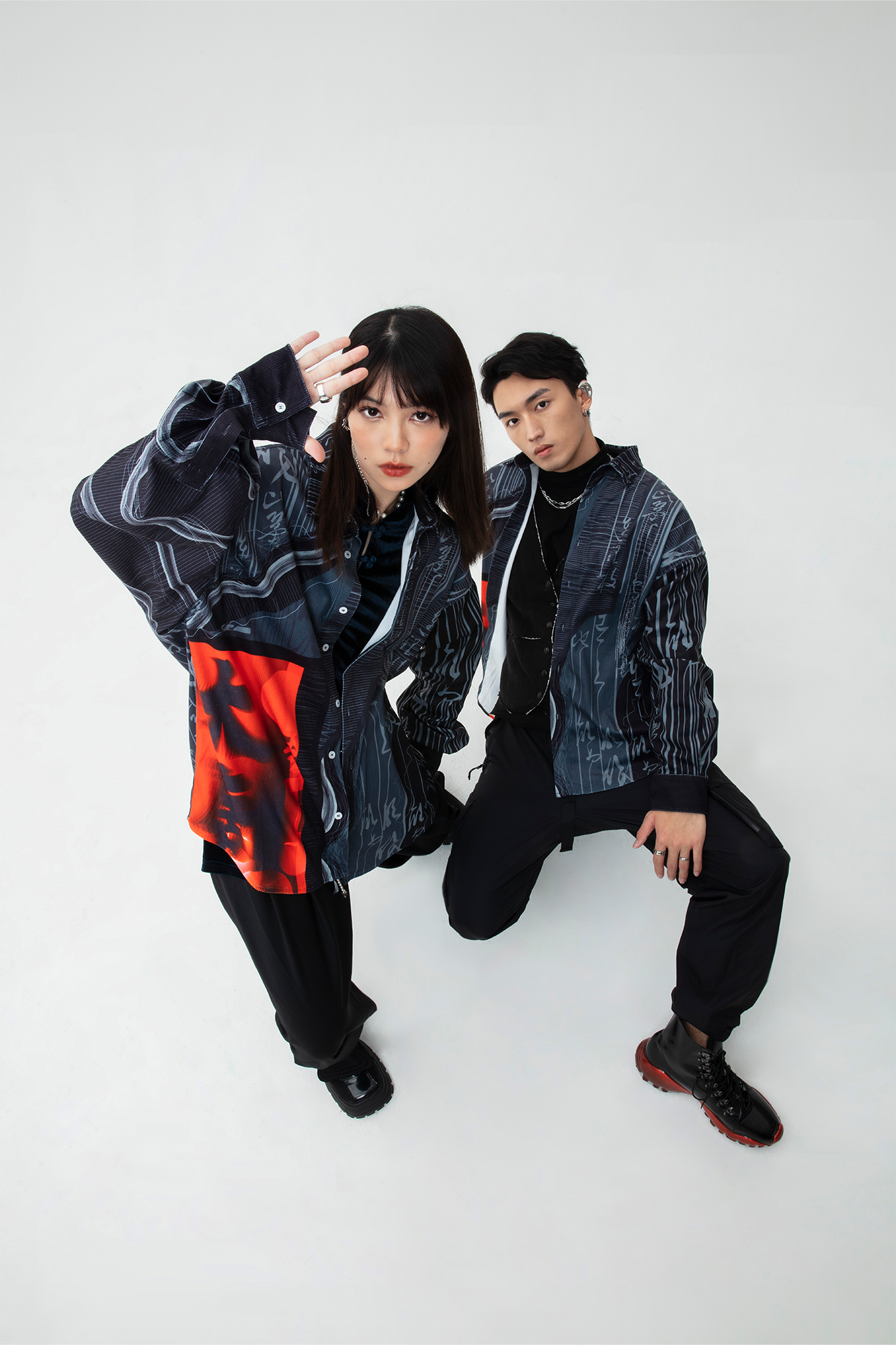 MASH UP ASIA Tang Calligraphy Graphic Oversized Shirt-Shirt-M-Free Shipping Leatheretro