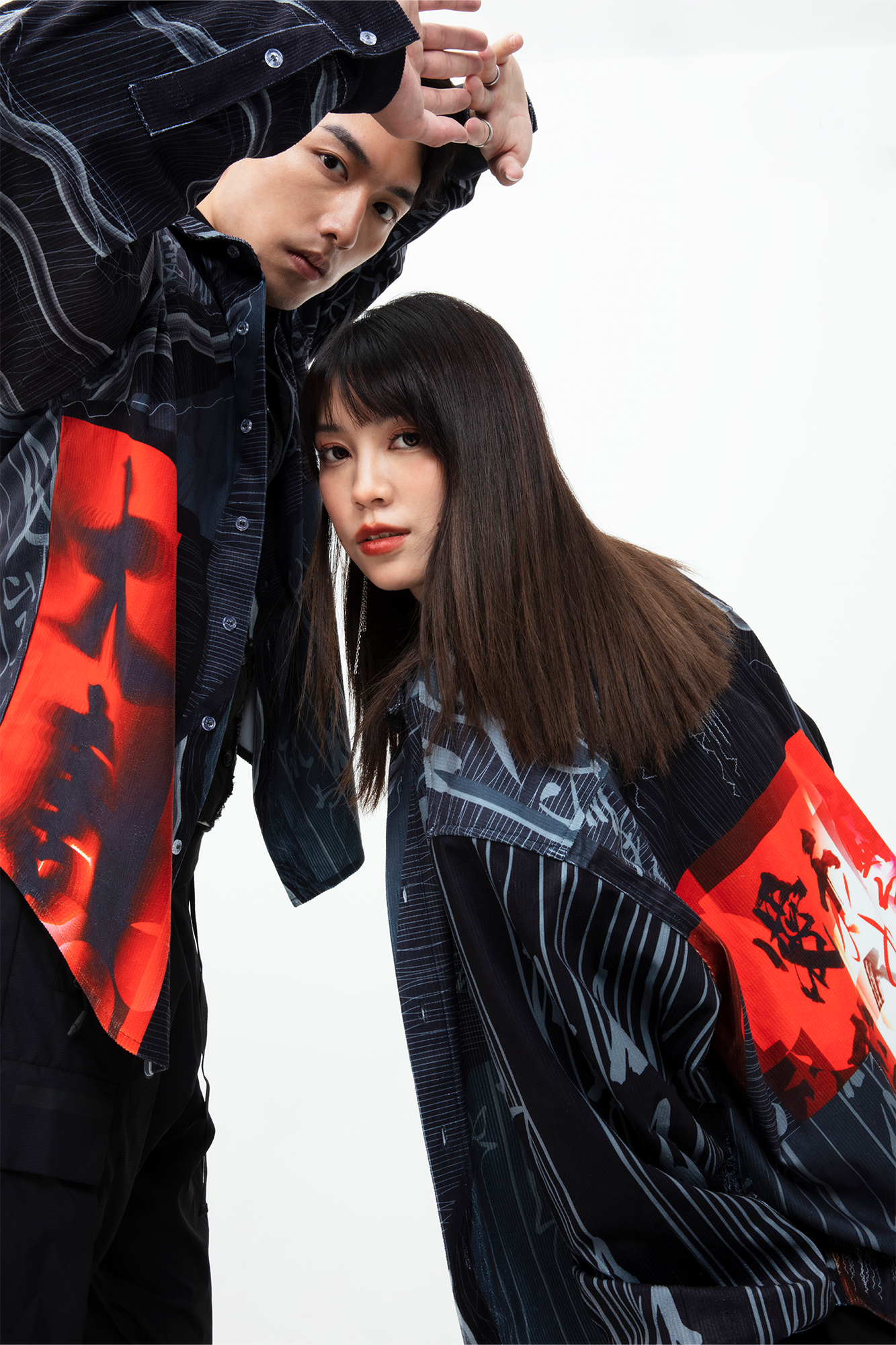 MASH UP ASIA Tang Calligraphy Graphic Oversized Shirt-Shirt-M-Free Shipping Leatheretro