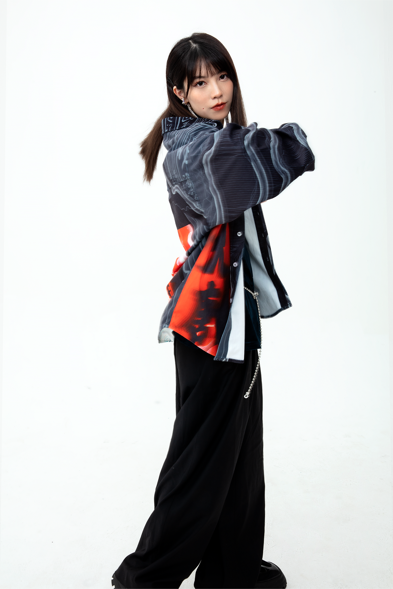 MASH UP ASIA Tang Calligraphy Graphic Oversized Shirt-Shirt-M-Free Shipping Leatheretro