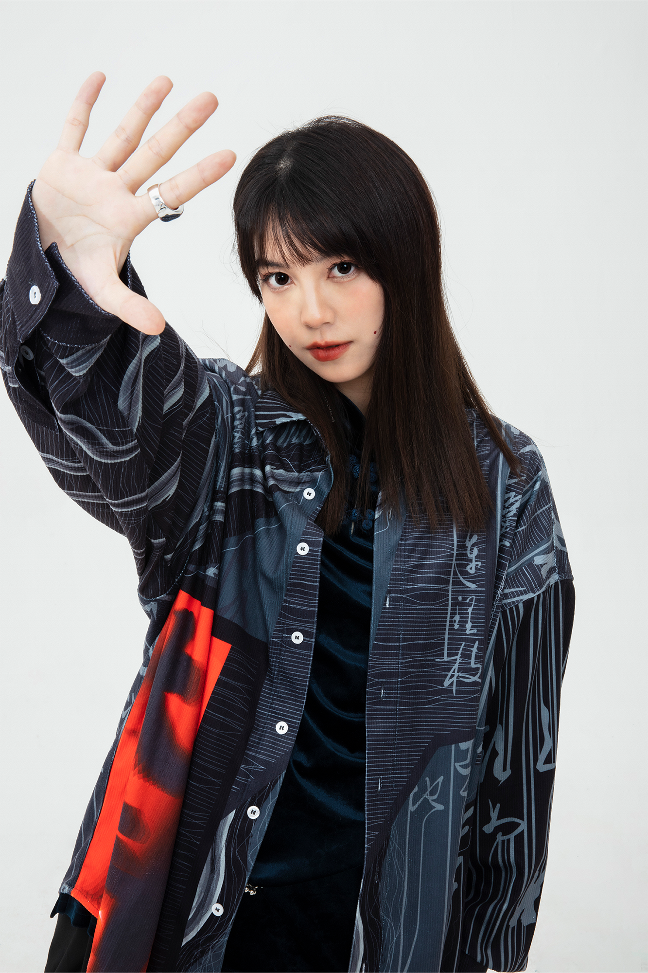 MASH UP ASIA Tang Calligraphy Graphic Oversized Shirt-Shirt-M-Free Shipping Leatheretro