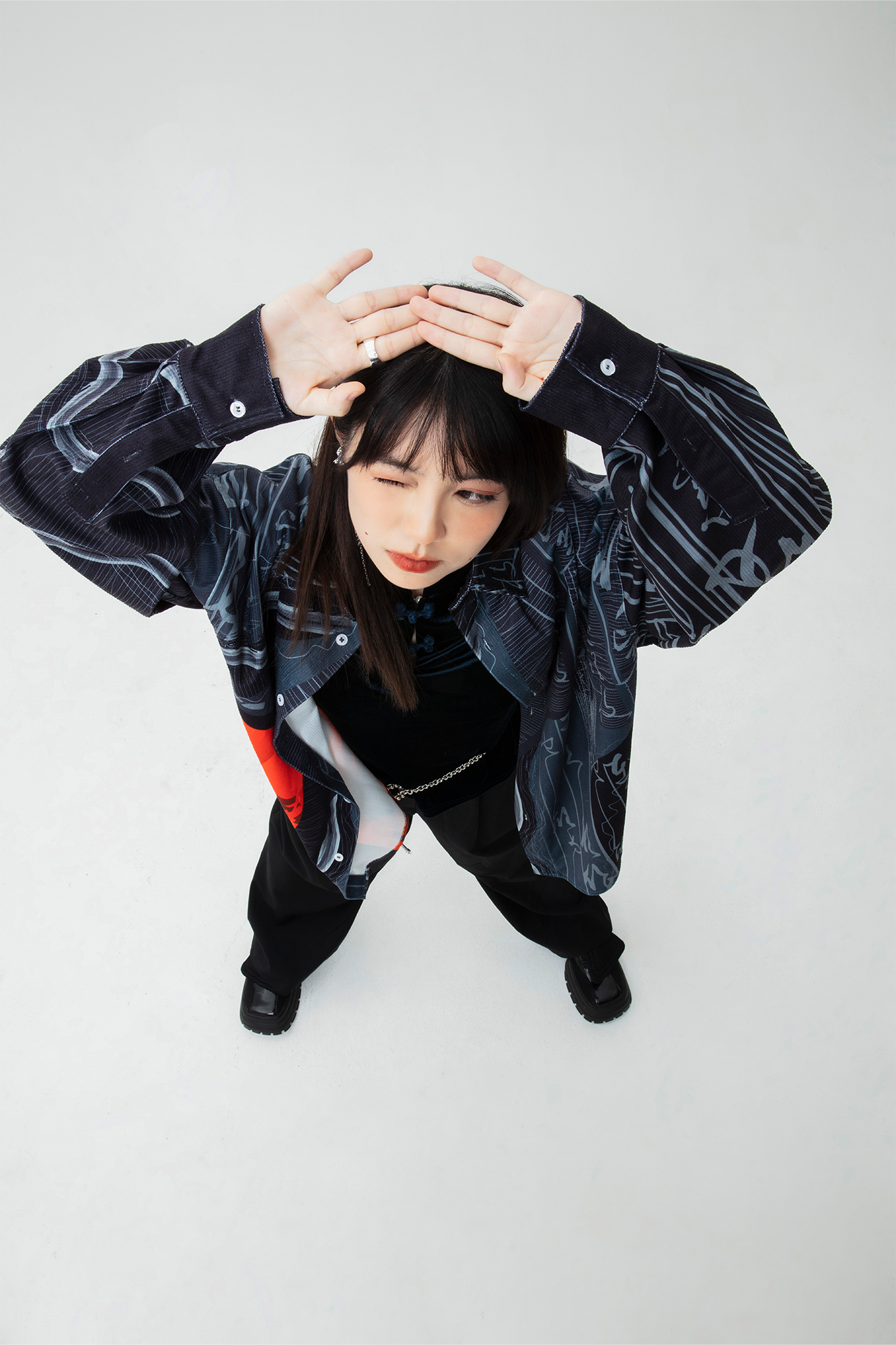 MASH UP ASIA Tang Calligraphy Graphic Oversized Shirt-Shirt-M-Free Shipping Leatheretro