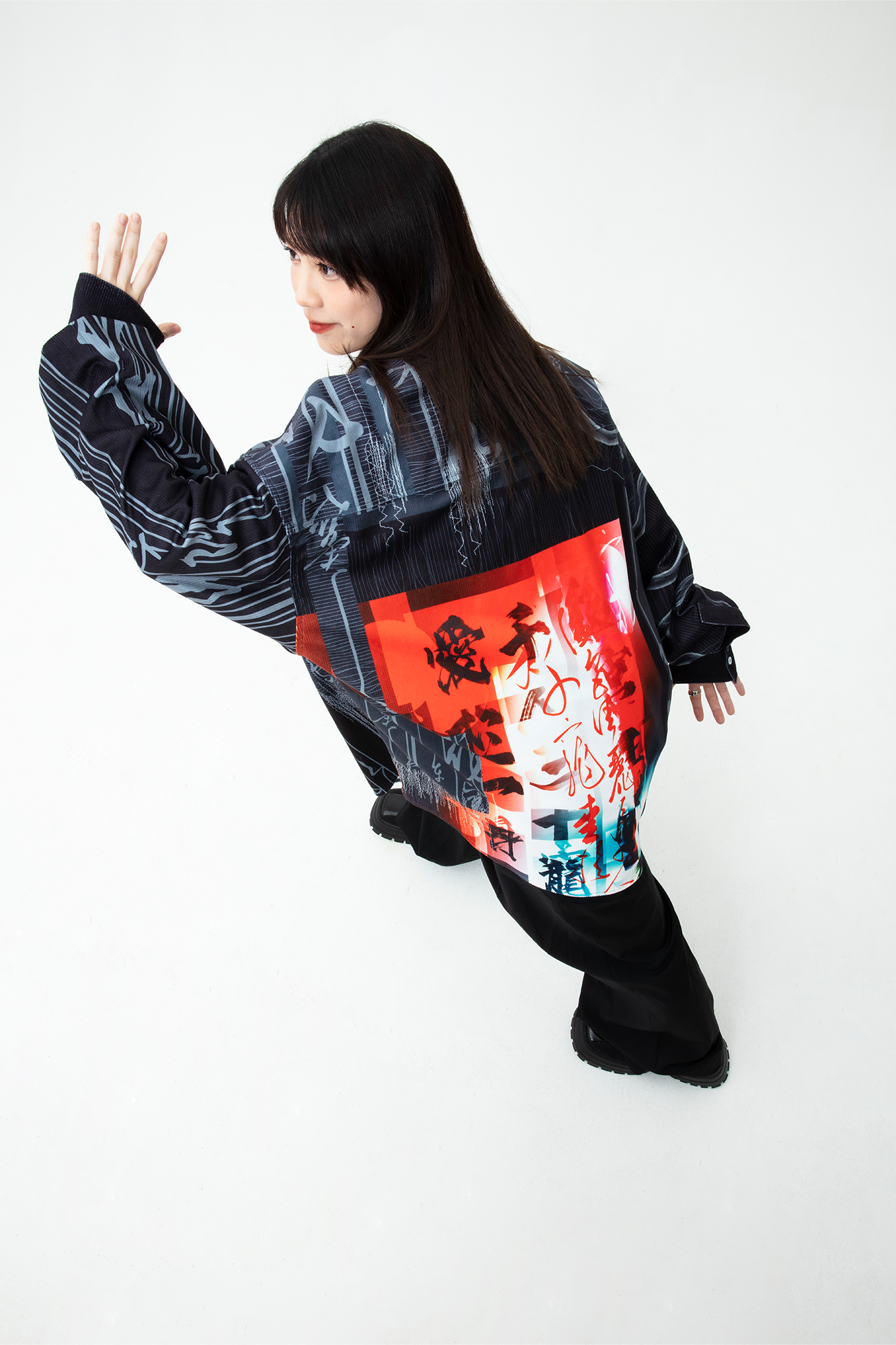 MASH UP ASIA Tang Calligraphy Graphic Oversized Shirt-Shirt-M-Free Shipping Leatheretro
