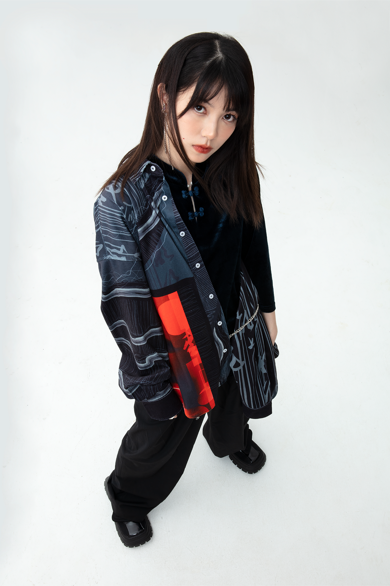 MASH UP ASIA Tang Calligraphy Graphic Oversized Shirt-Shirt-M-Free Shipping Leatheretro