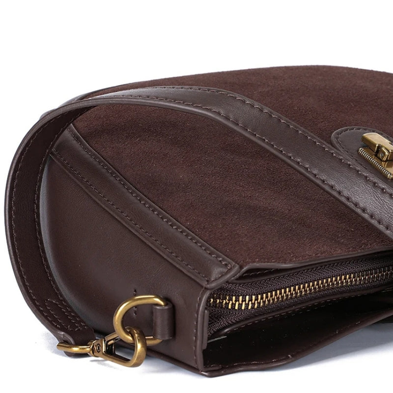 Women Cowhide Genuine Leather Shoulder Bag - Luxury Design Handbag-Shoulder Bag-Brown-Free Shipping Leatheretro