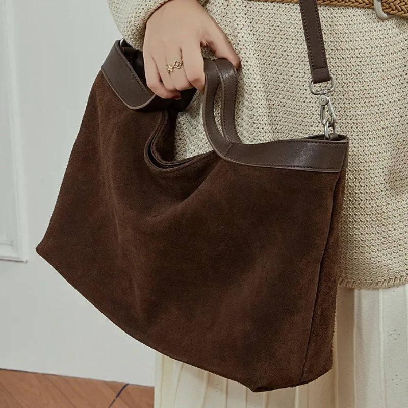 Lage Capacity Female Shoulder Crossbody Bag - Cowhide Commuting Handbags-Shoulder Bag-Black-Free Shipping Leatheretro