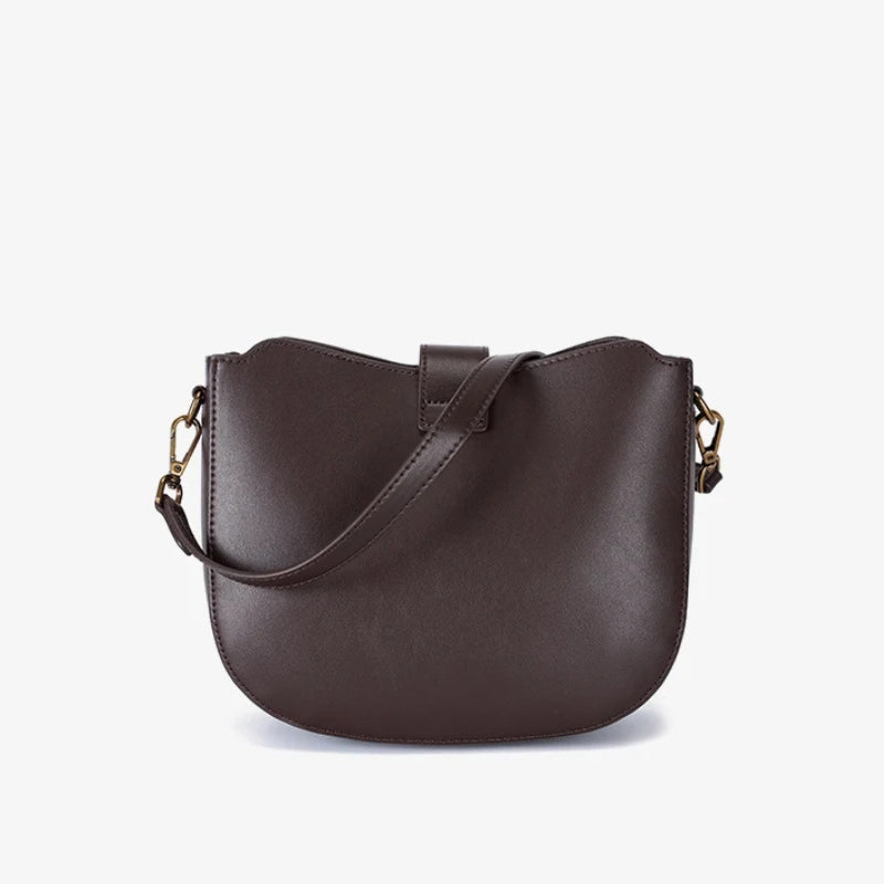 Women Cowhide Genuine Leather Shoulder Bag - Luxury Design Handbag-Shoulder Bag-Brown-Free Shipping Leatheretro
