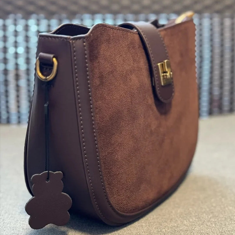 Women Cowhide Genuine Leather Shoulder Bag - Luxury Design Handbag-Shoulder Bag-Brown-Free Shipping Leatheretro