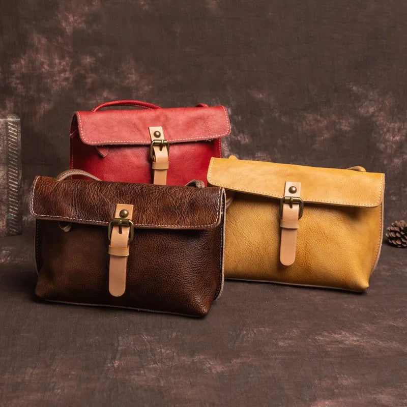 Vintage Genuine Leather Crossbody Bag for Women-Handbags-Coffee-Free Shipping Leatheretro