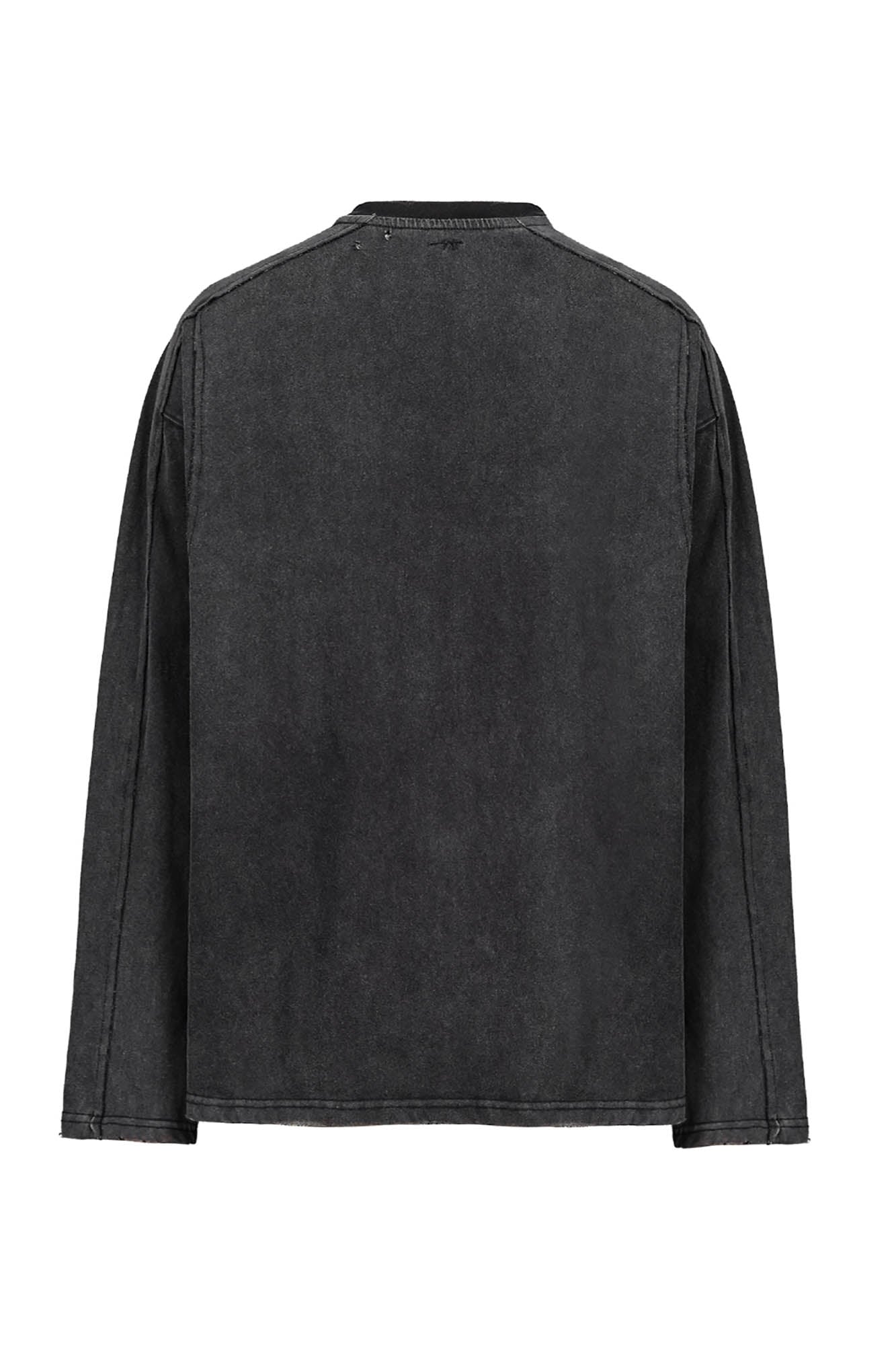 UNDERWATER Hellbound Wing Distressed Spliced Long-Sleeve Tee-L/S Tee-S-Free Shipping Leatheretro