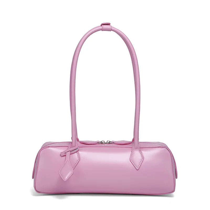 Luxury Vintage Genuine Leather Bag - Korean Design Shoulder Handbags-Handbags-Pink-Free Shipping Leatheretro