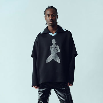 KADAKADA Diamond Graphic Layered Jersey-L/S Tee-M (Preorder)-Free Shipping Leatheretro