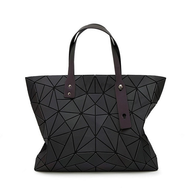 Women's Tote Geometric Quilted Shoulder Bag-Handbags-Luminous triangle-Free Shipping Leatheretro