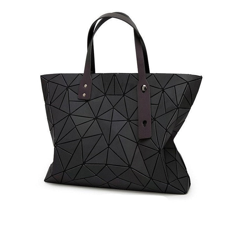 Women's Tote Geometric Quilted Shoulder Bag-Handbags-Luminous triangle-Free Shipping Leatheretro