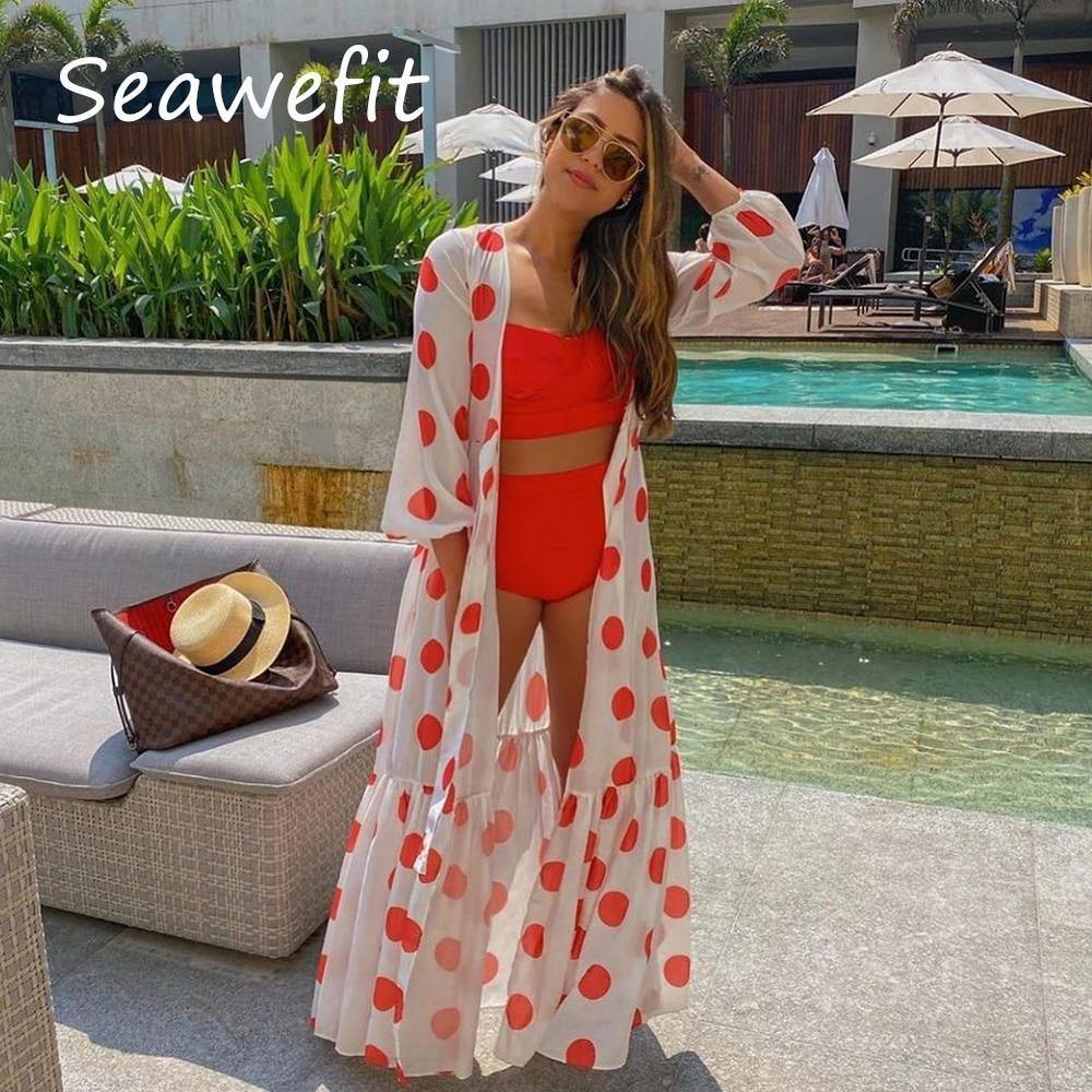 Sexy Long Sleeve Summer Beach Cover-Ups-Cover Ups-CZ704R1-XL-Free Shipping Leatheretro