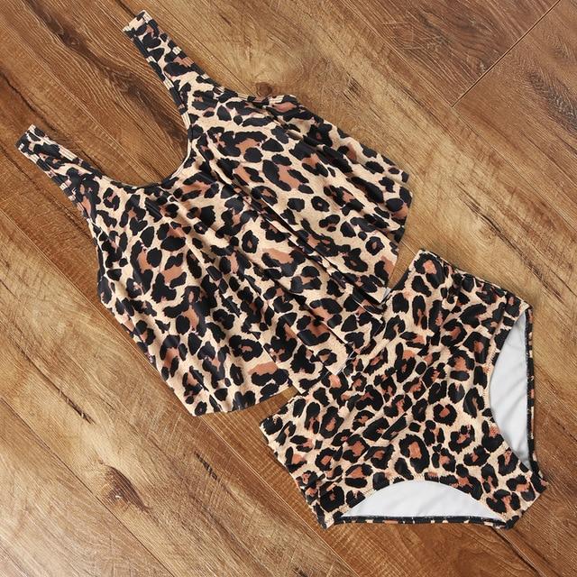 Leopard High Waist Animal Print Bikini-Women Swimwear-B3160-20-3XL-Free Shipping Leatheretro