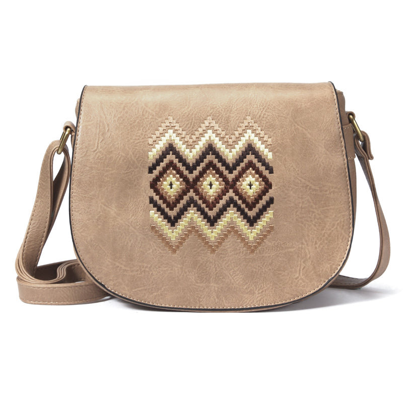 Vintage Embroidery Women Handbag Cross Body Purse-Handbags-Dark Brown-Free Shipping Leatheretro