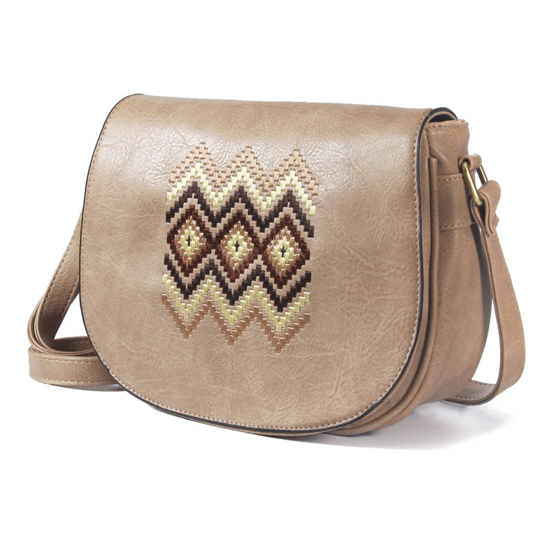 Vintage Embroidery Women Handbag Cross Body Purse-Handbags-Dark Brown-Free Shipping Leatheretro