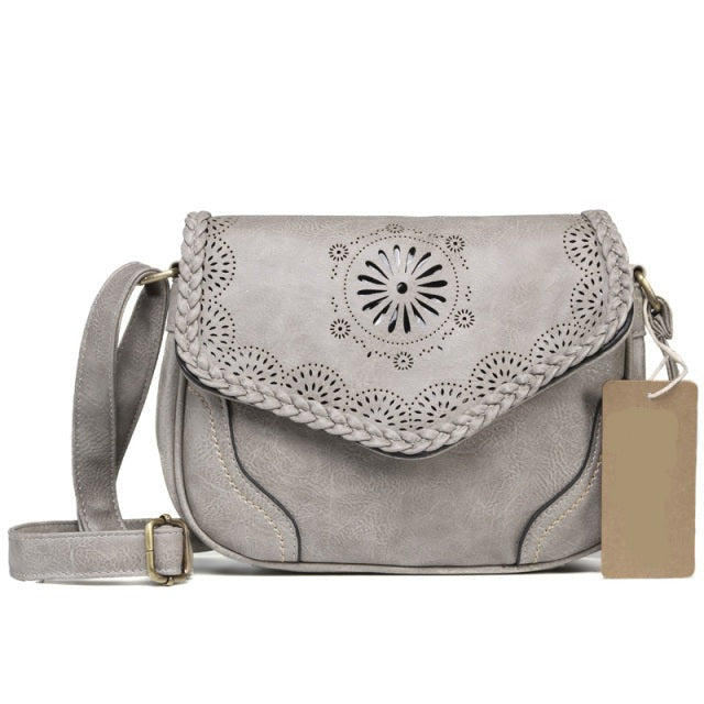 Vintage Women Shoulder Bag-Handbags-Grey-Free Shipping Leatheretro