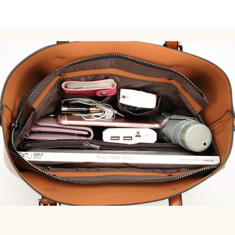 Oil Wax Leather Women Shoulder Bag-Handbags-Black-Free Shipping Leatheretro