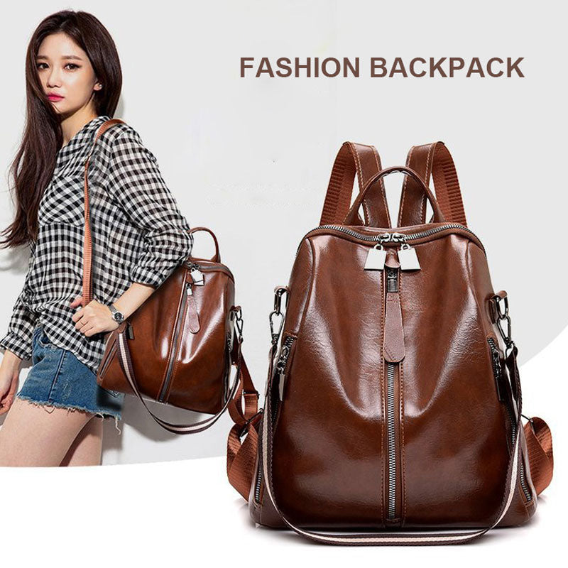 Youth Leather Backpacks for Teenage Girls-Backpacks-black-Free Shipping Leatheretro