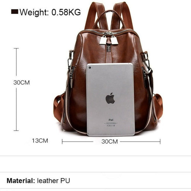 Youth Leather Backpacks for Teenage Girls-Backpacks-black-Free Shipping Leatheretro