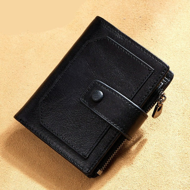 Vintage Genuine Leather Men's Wallet-Wallets & Money Clips-Black-Free Shipping Leatheretro