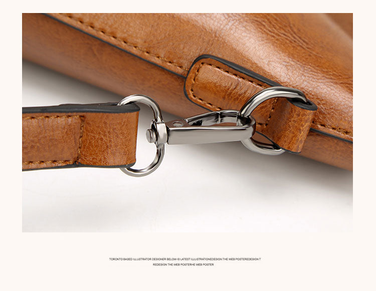 Oil Wax Leather Women Shoulder Bag-Handbags-Black-Free Shipping Leatheretro